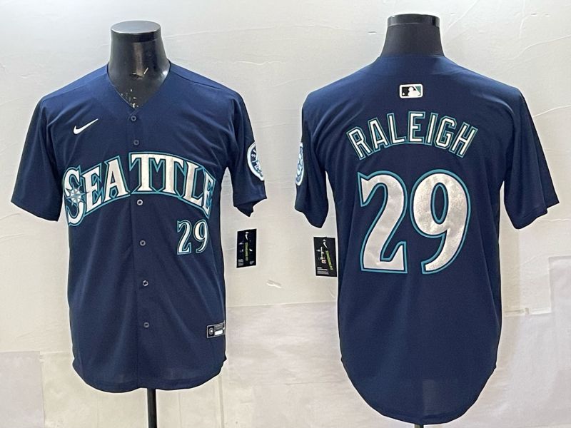 Men 2025 Seattle Mariners #29 Raleigh Blue Game Nike MLB Jersey 51